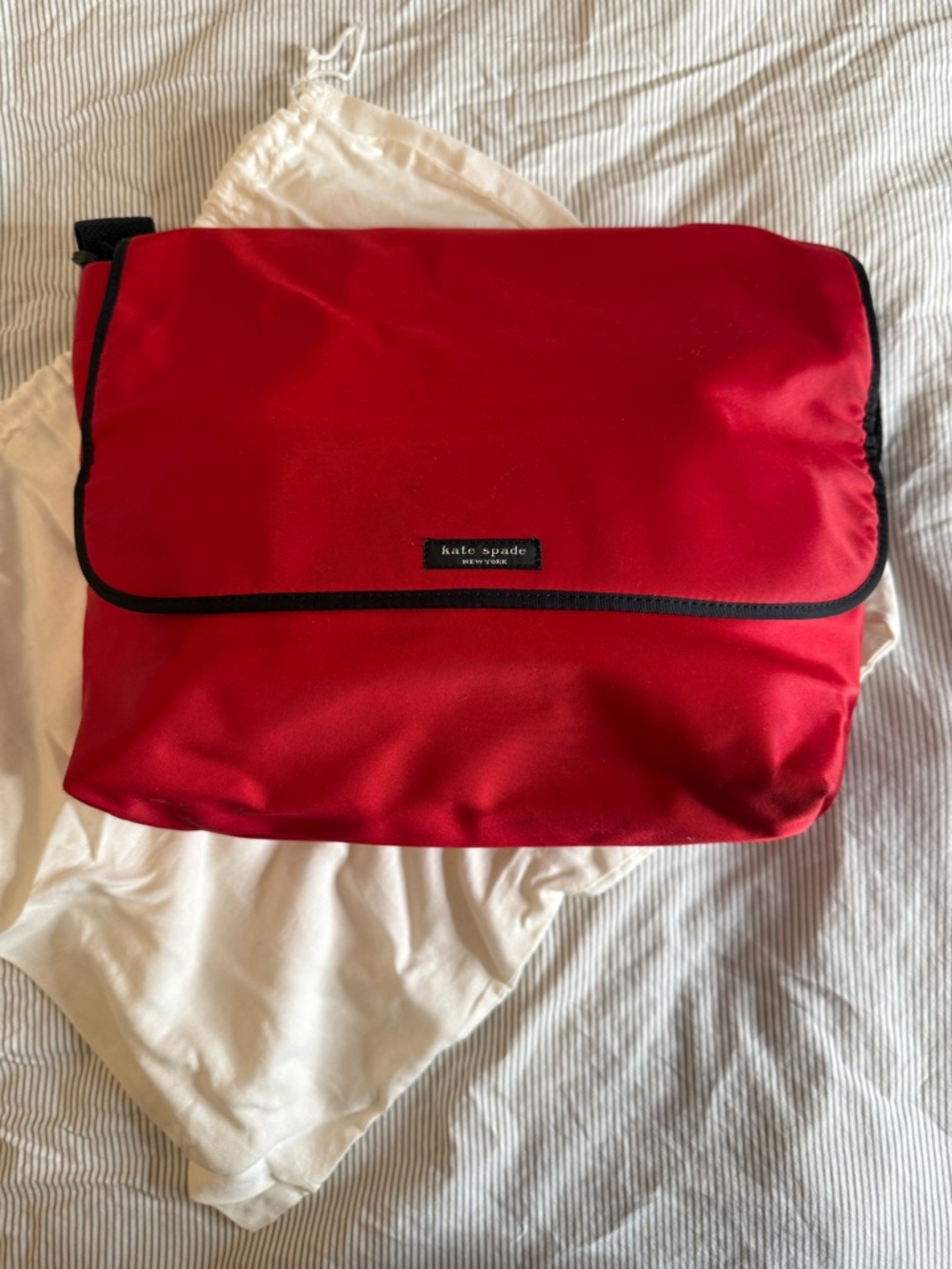 Kate Spade Red Nylon Messenger Bag small